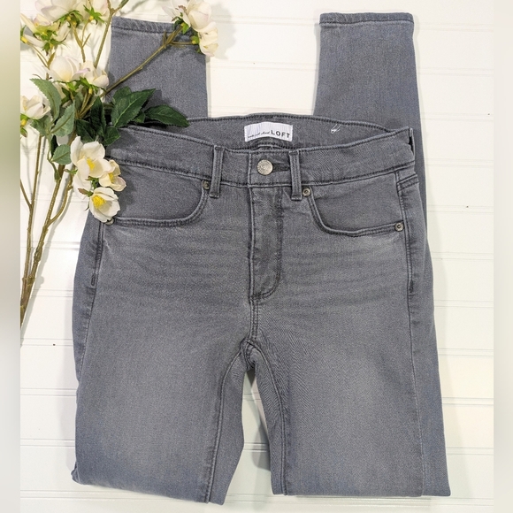 LOFT Gray Leggings Jean - Picture 1 of 5